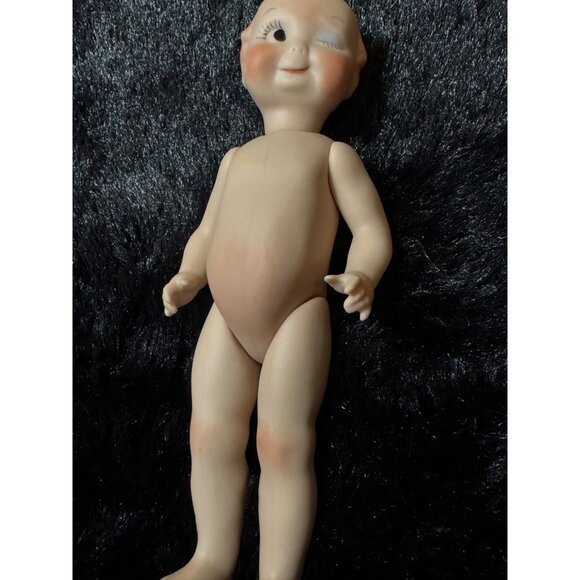 Vintage Kewpie Porcelain Bisque Doll Articulated Limbs Collectible 7" Winking - Picture 4 of 6